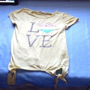 A yellow love shirt